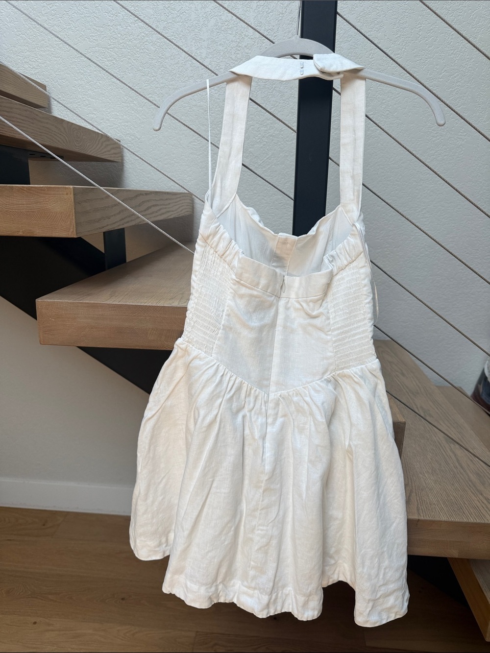 Reformation Mariela Linen White Halter Mini Dress - Picture 11 of 14